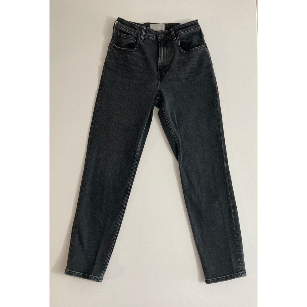 Everlane The Curvy Cheeky Jean Washed Black High Rise Straight Leg Denim 28 Reg